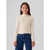GAP Kız Çocuk Kırık Beyaz Fitilli Mockneck Yaka T-Shirt