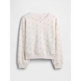 Gap Kız Çocuk Kırık Beyaz Vintagesoft Wedge Crewneck Sweatshirt - 8 Yaş