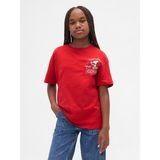 Gap Kız Çocuk Kırmızı Grafik Baskılı Tunik T-Shirt - 6 - 7 Yaş