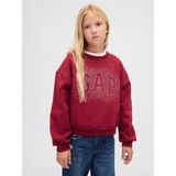 Gap Kız Çocuk Kırmızı Oversized Wedge Bisiklet Yaka Sweatshirt - 12 Yaş