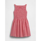 Gap Kız Çocuk Kırmızı Smocked Poplin Elbise - 8 Yaş