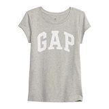 GAP Kız Çocuk Kısa Kollu Logo Tişört, Açık Heather Gri, M