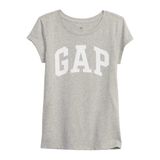 GAP Kız Çocuk Kısa Kollu Logolu Tişört, Açık Funda Grisi, L