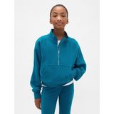Gap Kız Çocuk Koyu Mavi Vintagesoft Gap Logo Yarım Fermuarlı Pullover Sweatshirt