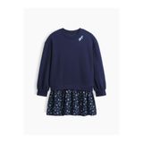 GAP Kız Çocuk Lacivert Oversized Sweatshirt Dress - Çocuklar İçin Oversize Sweatshirt Elbisesi
