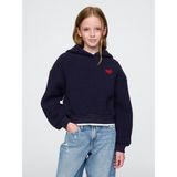 Gap Kız Çocuk Lacivert Sherpa Crop Sweatshirt - M