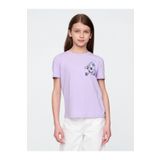 GAP Kız Çocuk Lila Grafik Baskılı T-shirt