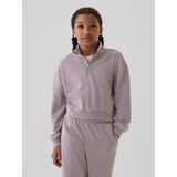 Gap Kız Çocuk Lila Vintage Soft Yarım Fermuarlı Crop Pullover Sweatshirt - 2XL