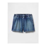 GAP Kız Çocuk Mavi High Rise Relaxed Pull-On Jean Şort