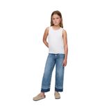 GAP Kız Çocuk Mavi High Rise Stride Wide-Leg Ankle Jean Pantolon, 8 Yaş