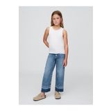 GAP Kız Çocuk Mavi High Rise Stride Wide-Leg Ankle Jean Pantolon