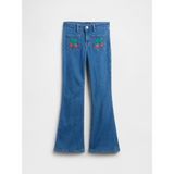 Gap Kız Çocuk Mavi Kids High Rise Nakışlı '70S Flare Jean Pantolon - 10 Yaş