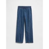 Gap Kız Çocuk Mavi Kids Pull-On Relaxed Denim Kargo Pantolon - 12 Yaş