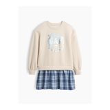 GAP Kız Çocuk Mavi Oversized Sweatshirt Dress - Çocuklar İçin Oversize Sweatshirt Elbisesi
