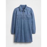 Gap Kız Çocuk Mavi Puff Sleeve Denim Elbise - 10 Yaş