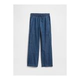 GAP Kız Çocuk Mavi Pull-On Relaxed Denim Kargo Pantolon