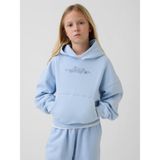Gap Kız Çocuk Mavi Vintagesoft Relaxed Logo Sweatshirt - 4 - 5 Yaş