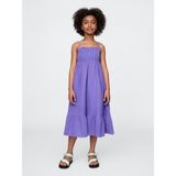Gap Kız Çocuk Mor Kids Crinkle Gauze Midi Elbise