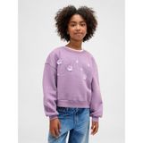 Gap Kız Çocuk Mor Oversized Wedge Bisiklet Yaka Sweatshirt - 14 - 16 Yaş