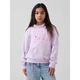 Gap Kız Çocuk Mor Relaxed Gap Logo Fransız Havlu Kumaş Sweatshirt - 12 Yaş