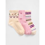 Gap Kız Çocuk Pembe Fair Isle Crew Çorap - 8 Yaş