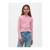 GAP Kız Çocuk Pembe Fitilli Mockneck Yaka T-Shirt