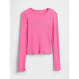 Gap Kız Çocuk Pembe Fitilli Pointelle T-Shirt