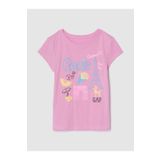 GAP Kız Çocuk Pembe Grafik Baskılı T-Shirt