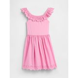 Gap Kız Çocuk Pembe Kids Eyelet Volan Elbise - 14 - 16 Yaş