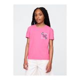 GAP Kız Çocuk Pembe Relaxed Grafik T-Shirt