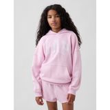 Gap Kız Çocuk Pembe Vintagesoft Havlu Kumaş Oversized Sweatshirt - 8 Yaş