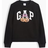 Gap Kız Çocuk Siyah Bisiklet Yaka Grafik Baskılı Sweatshirt - XS