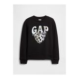 GAP Kız Çocuk Siyah Grafik Logo Baskılı Sweatshirt