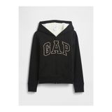 GAP Kız Çocuk Siyah Logo Sherpa Fermuarlı Sweatshirt