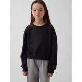 Gap Kız Çocuk Siyah Vintagesoft Terry Crop Logo Sweatshirt - 6 - 7 Yaş