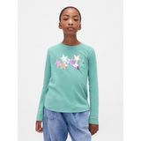 Gap Kız Çocuk Turkuaz Flippy-Sequin Grafik T-Shirt - 2XL