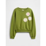 Gap Kız Çocuk Yeşil Oversized Bisiklet Yaka Sweatshirt - XS