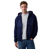 GAP Relaxed Logo Sherpa Fermuarlı Erkek Lacivert Günlük Stil Eşofman Üstü 910111001