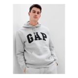 GAP V-Heritage Logo Po 850834 Erkek Kapüşonlu Sweatshirt GRİ