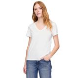 GAP V Yaka Solid Kadın Beyaz Günlük Stil T-Shirt 723631001