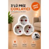 garaccu 3 lü Topraklı Kablosuz Golyat Priz Çoğaltıcı 1 Adet, Golyat Piriz, Üçlü Priz