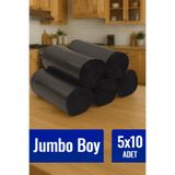 garaccu Çöp Torbası Jumbo Boy 10’lu 5 Rulo Kalın 80x110 Çöp Taşıma Taşınma Nakliye Poşeti