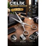 garaccu Ice Çelik Profesyonel Berber Saç Kesim Makası 16 Cm Kuaför Kaş Bıyık Sakal Kesme Makas