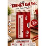 garaccu Kırmızı Kurşun Kalem Seti 12 Adet, Okul Öğrenci Sınav İçin İdeal Kaliteli Kalemler