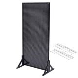 Garaj aletleri için duvar askısı, delikli pano, matkap ucu ve anahtar muhafazası, anahtarlar ve matkap tutucuları, 20 kancalı ayaklı metal delikli pano, dub teşhir standı