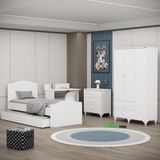 Garaj Home Beyaz Yaren 3 Kapaklı Genç Odası Takımı