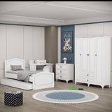 Garaj Home Beyaz Yaren 4 Kapaklı Genç Odası Takımı