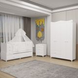 Garaj Home Melina Yıldız 4 Kapaklı Bebek Odası Uyku Seti - Beyaz Beyaz