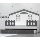 Garaj Home Tuana Membran Yavrulu Montessori Karyola + 2 Adet Yatak- - 90 x 190 cm - Beyaz
