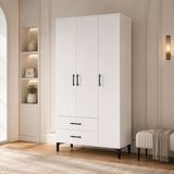 Garaj Home Vera Beyaz 3 Kapaklı 2 Çekmeceli Dolap